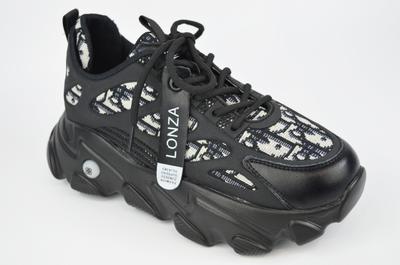 Кроссовки женские черные на платформе Lonza 990812
