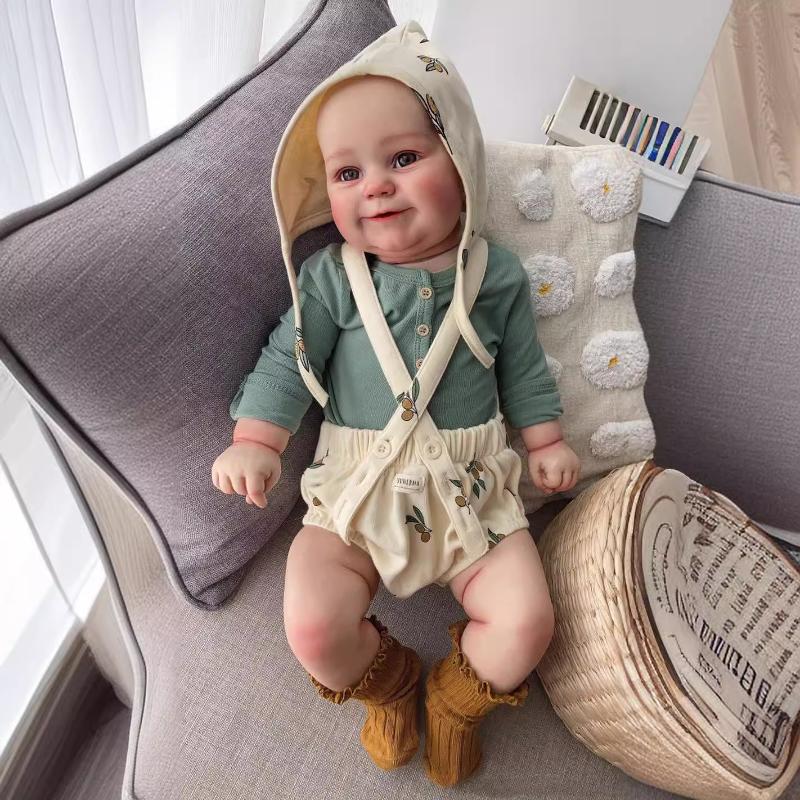 50/60cm Reborn Toddler Doll Maddie Soft Touch Cloth Body Realistic Baby Doll Hand-draw Bald Hair Newborn Babies Dolls for Kids Birthday Christmas Gift