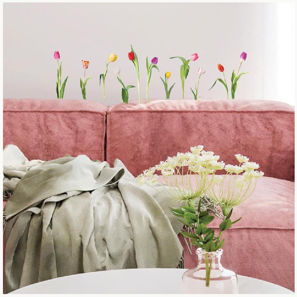 Les Trésors De Lily [R6021] - Multicolored 'Tulips' Sticker Sheet - 20x70 Cm