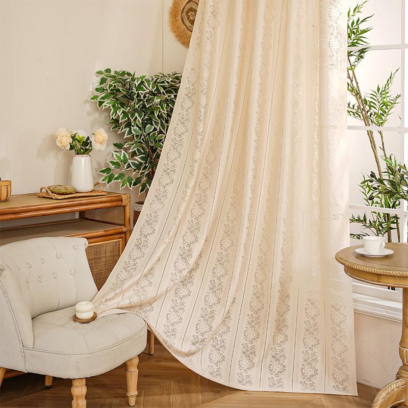 Lace Sheer Curtains Light Filtering Modern Minimalist Bedroom Living Room Balcony