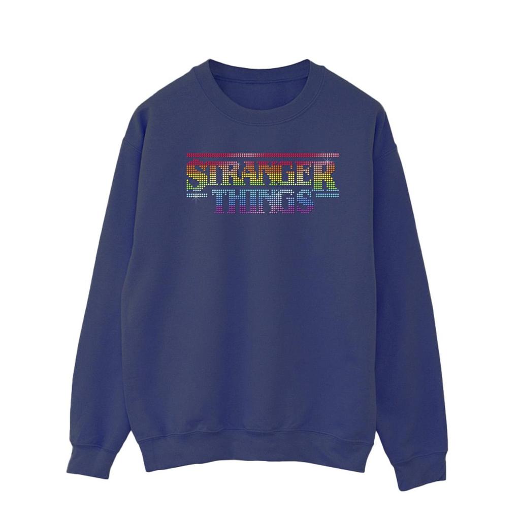 Netflix Mens Stranger Things Rainbow Dot Logo Sweatshirt
