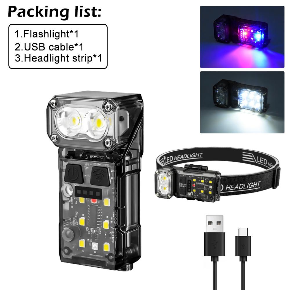 Мини-светодиодный брелок для ключей, портативный магнитный фонарик EDC, уличный фонарик для кемпинга, рыбалки, аварийной работы, шляпа, клипса, лампа с гироскопом