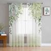Pastoral Plants Succulent Flowers Tulle Curtains For Living Room Sheer Curtain For Bedroom Kitchen Blinds Voile Curtains