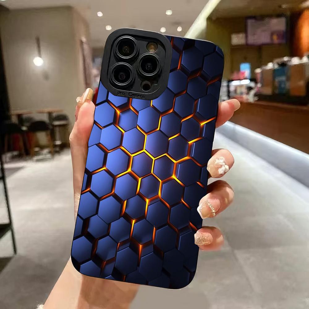 Чехол для телефона с технологичным узором, подходит для iPhone 17 16 15 14 13 12 11 Pro/Max/Plus, противоударный задний чехол