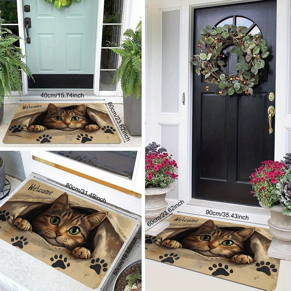 Водонепроницаемый кухонный коврик с принтом кошки, нескользящий, с толстой мягкой подкладкой для комфорта и против усталости