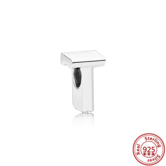 Новые 100% стерлингового серебра 925 пробы, буквы алфавита A-Z, очаровательные бусины, подходят для новых подвесок, браслетов, подвесок, женских ювелирных изделий