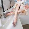 Pointed Single Shoes Women's New Shallow Mouth Rhinestone Flat Bottom Ladyshoes Soft Sole Large Size Women's Shoes One