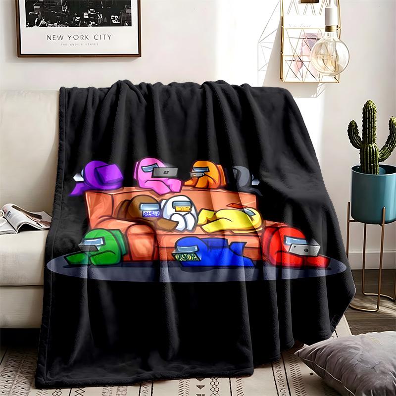 Among Us Theme Blanket Suitable For The Sofa Camping And Travel Made Of Soft Flannel Material An Ideal Gift For Occasions Such As Birthday