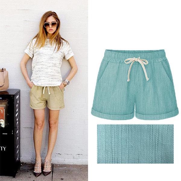 Женские летние шорты широкого кроя: Свободные, облегающие, легкие повседневные брюки для больших размеров