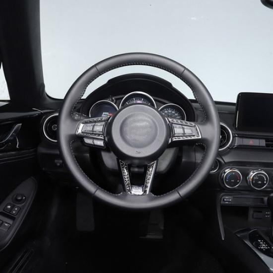 Для Mazda MX-5 Miata 2016-2024 Накладка на рулевое колесо с кнопками управления из настоящего углеродного волокна