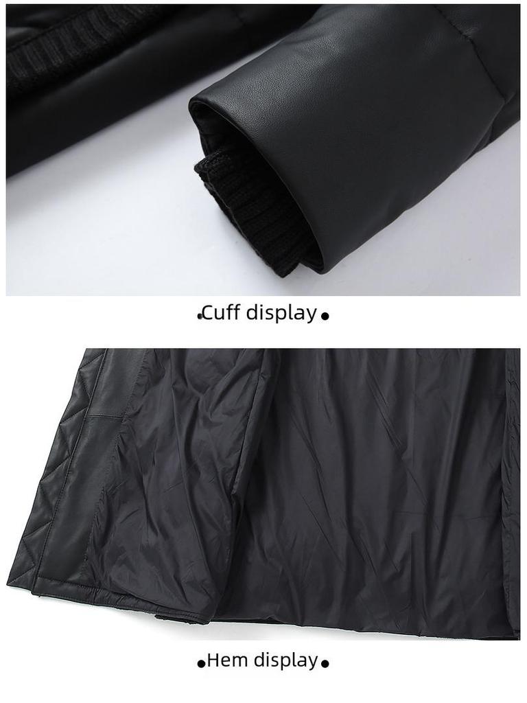 2024 Women's Mid-Length Genuine Leather Sheepskin Jacket with Fox Fur Hood