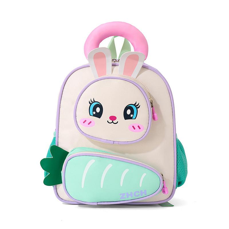 Cartoon Bunny Kids Backpack For Preschoolers Nylon Lightweight School Bag For Girls And Boys