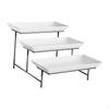 3 Tier Rectangular Serving Platter Stand Set Cupcake Fruit Dessert Presentation for