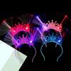 2024 Новогодняя вечеринка, повязка для волос с блестящими блестками, светодиодная эластичная противоскользящая светящаяся лента для декора с бантом, легкая повязка для волос, реквизит для фотосессии, подарок, аксессуары для волос