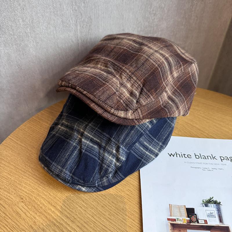 Винтажная клетчатая кепка газетчика из дышащего хлопка для женщин на весну и лето