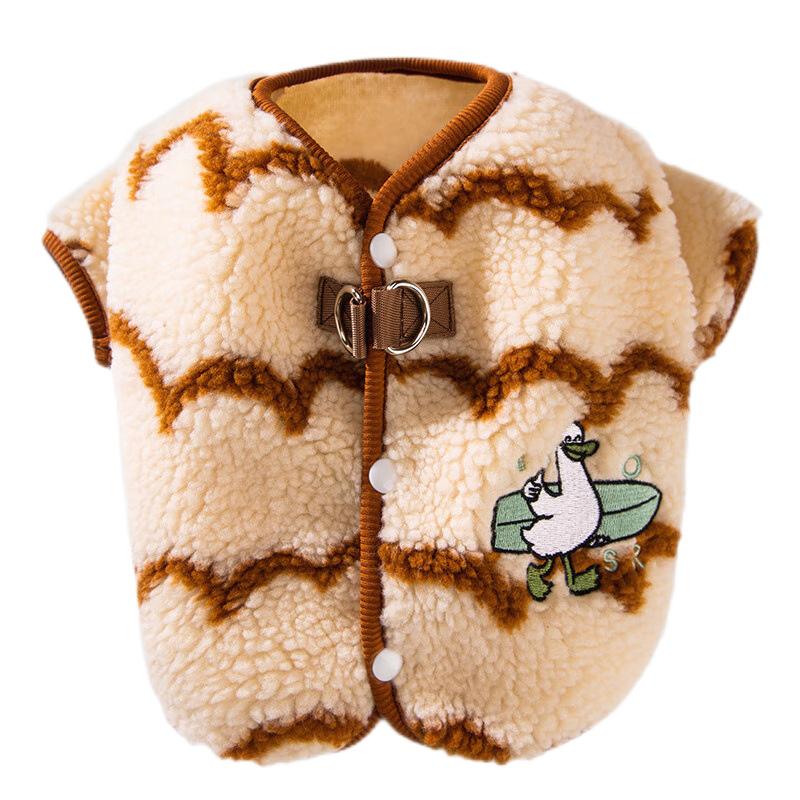 Осенне-зимнее теплое волнистое полосатое флисовое пальто для толстых собак средней и маленькой породы собак бульдогов, двухногих домашних животных