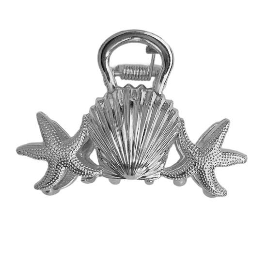 Заколка для волос Океанический дизайн Зажим для волос на затылок с ракушками Морская звезда Раковина узор Многоцелевой