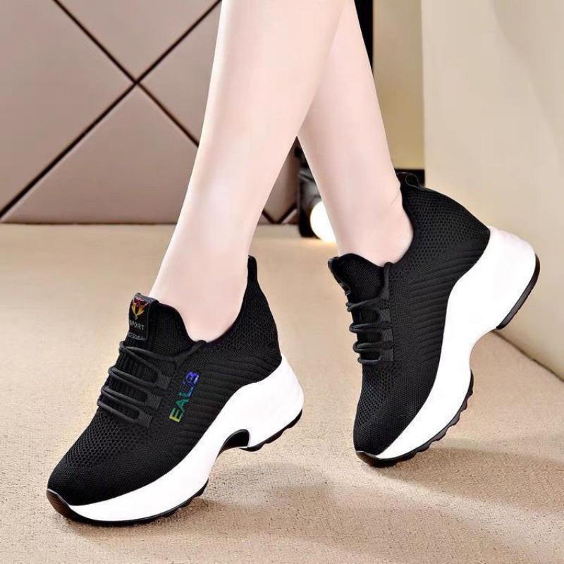 Модная трендовая спортивная обувь 2024 Осень Новинка Сетка Толстая подошва Нескользящая Повседневная Высокая посадка Женская спортивная обувь Zapatillas Deporte Кроссовки