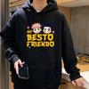Japanese Anime Besto Friendo Print Clothes Kawaii Cartoon Hoodies Harajuku Leisure Unisex Hooded Sweatshirts Cotton Top