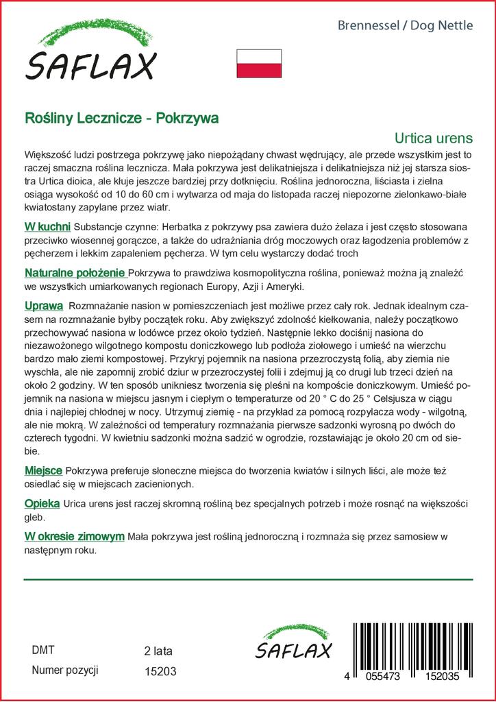 SAFLAX Сад в сумке - Собачья крапива - 150 семян - С субстратом в подходящем стоячем мешке - Urtica urens