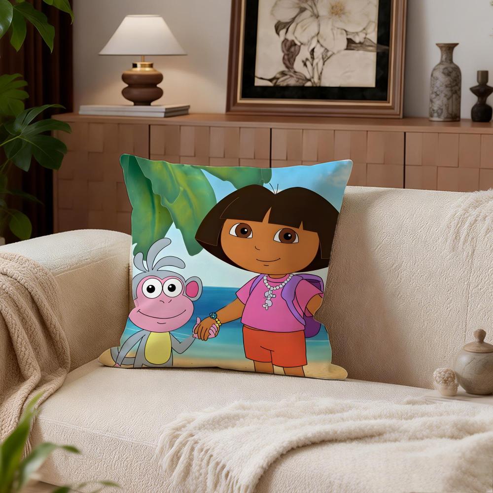 Kids Dora the Explorer Cushion Cover Cushion Cover Set 4Pcs 50x50 45x45 40x40 Pillowcase Decorative Sofa Home Decor