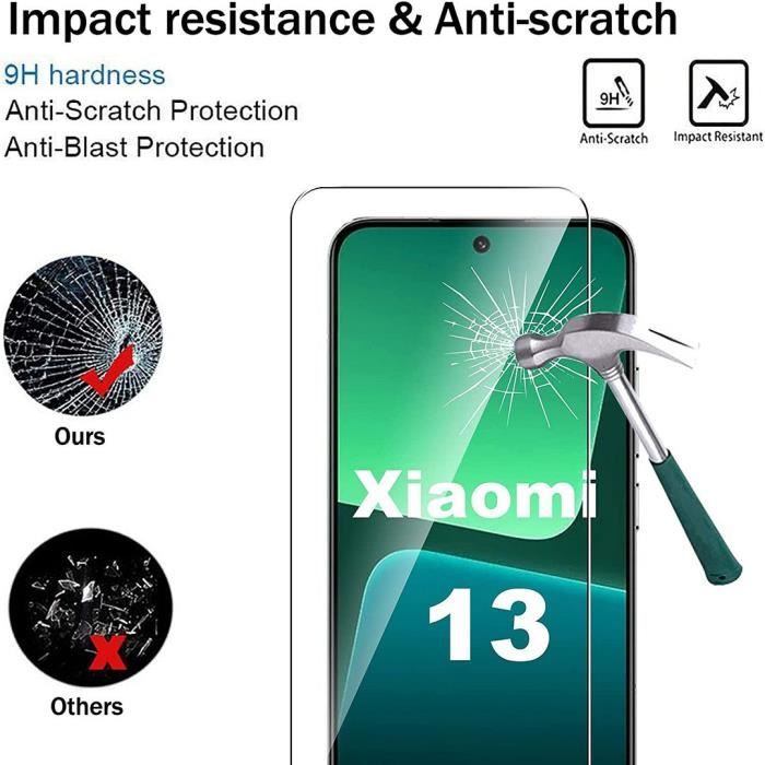 Verre Trempé - E.F.CONNECTION - pour Xiaomi 13 - Ultra-clair - Anti-rayures - Lot de 3