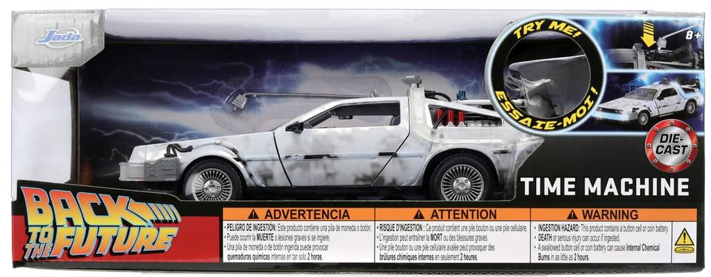 Kyosho Jada Toys Hollywood Rides Серия «Назад в будущее» Масштаб «Назад в будущее I Машина времени Замороженная версия с полной фигуркой JADA36145 1/24