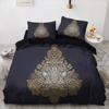 3D Black Bedding Set Pillowcase King Queen Full Single 200x200 Bed Linen Gold Design 3D Printed Duvet Cover Set for Teens Women