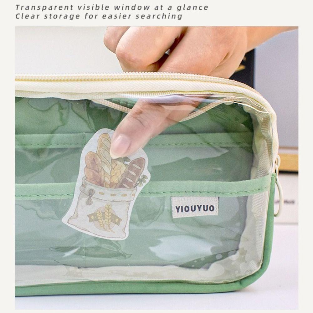Большая емкость прозрачная сумка для ручек DIY канцелярская коробка прозрачный пенал студенческий подарок
