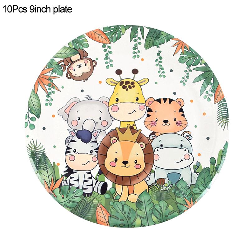 Посуда для дня рождения в стиле джунглей, украшение для вечеринки по случаю дня рождения, скатерть, тарелка, чашка, сафари на дикую природу, товары для первого дня рождения детей