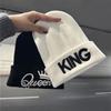 Knitted Hat Women's Casual Versatile Fashion Autumn and Winter Alphabet Wool Hat Warm Trend Cold Hat Headhat Men