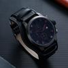 Watch Analog Waterproof Simple Male Black Leather Strap Clock Japanese Battery [Baosho] Men's