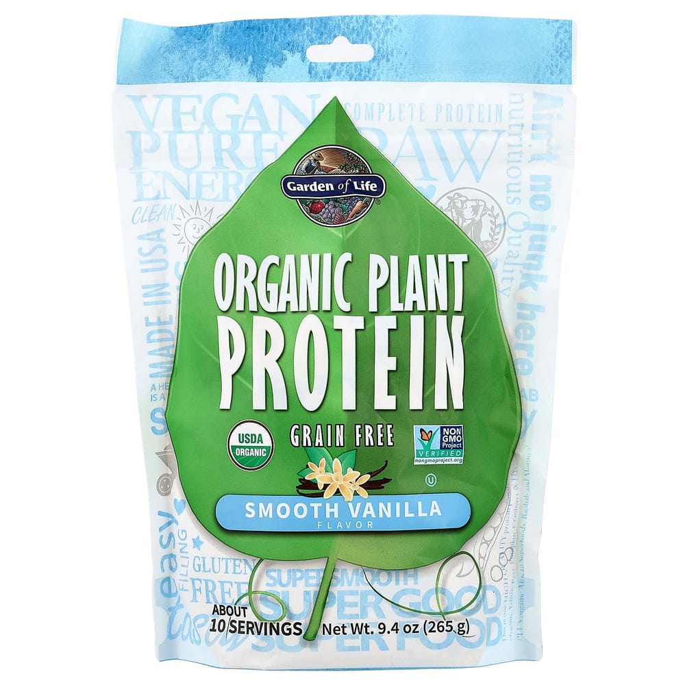Garden of Life Растительный протеин, Беззерновой, Гладкий вкус ванили 265 г (9,4 унции)