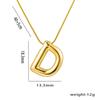 Stainless Steel Gold Color Chunky Alphabet Balloon Bubble Initial Letter Pendant Necklace for Women Charm Necklace Jewelry Gift