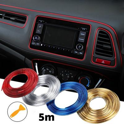 Универсальная 5 м автоформованная отделка салона автомобиля, полоска для уплотнения, молдинг, полоса для дверных панелей, край отделки автомобиля для вечеринки