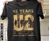 Винтажная футболка U2, 45 лет, плотный хлопок, черная, все размеры, унисекс, классическая футболка BL352, унисекс