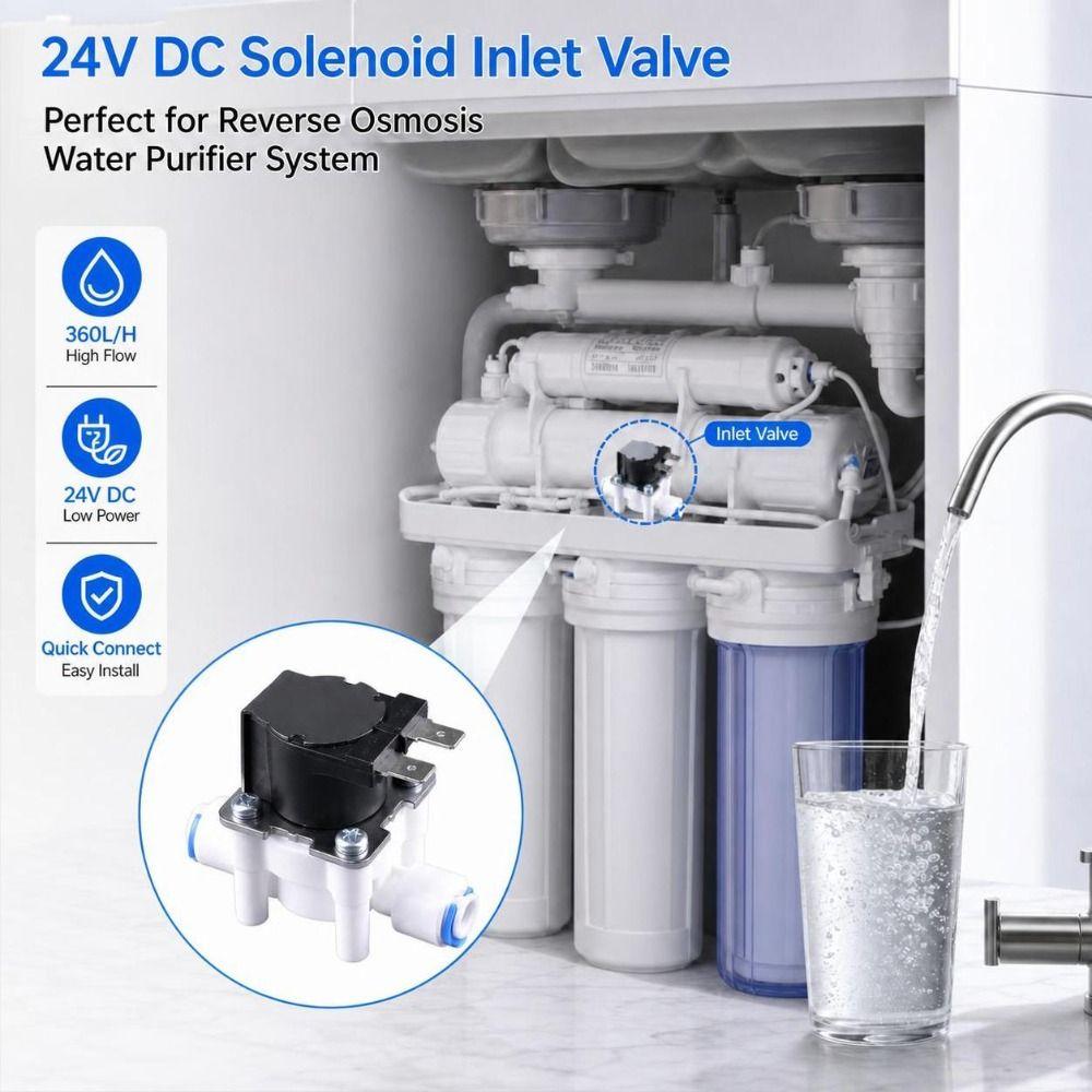 DC 24V Electromagnetic Valve Fast Response RO Solenoid Valve Water Purifier Valve  Water Filters