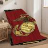 Marine Corps emblem digital-printed polyester Bedroom velvet flannel cover blanket Fleece soft sofa cover blankets for beds