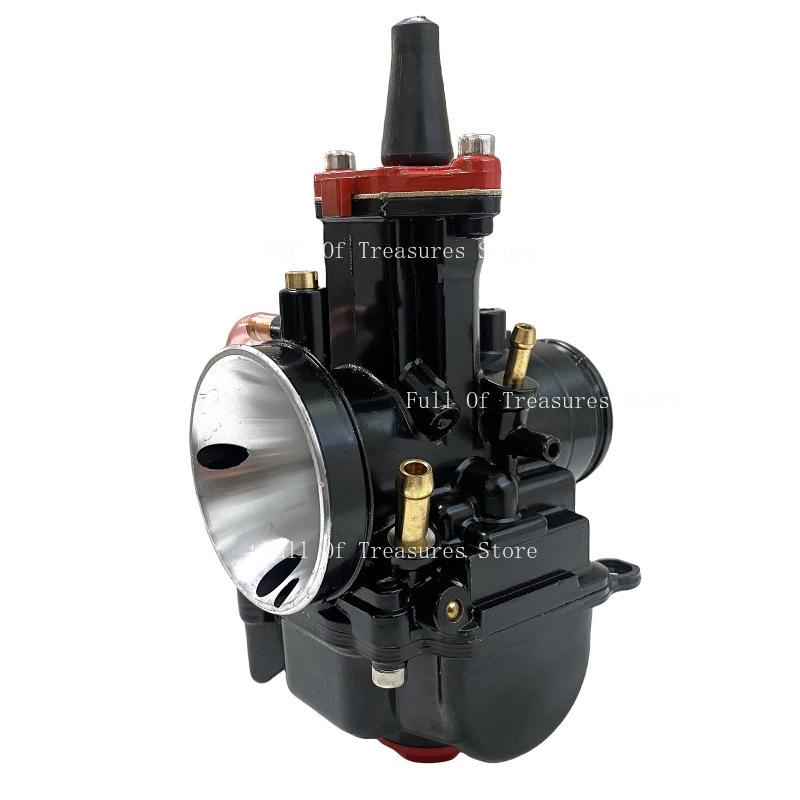 Universal Motorcycle PWK Carburetor 24 26 28 30 32 34mm New Black Paint Red Interface for Scooters ATV Off-Road Vehicles