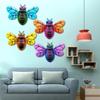 Metal Bee Wall Art Hanging Sculptures Ornaments Home Backyard Garden Yard Iron Art Bee Indoor Outdoor Decorations Statue