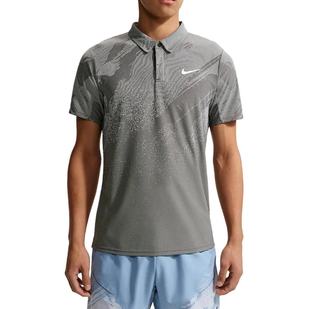 Nike Мужская теннисная полосатая футболка с коротким рукавом Nike Dri-Fit Adv Court Slam Быстросохнущая tops IB1029-060