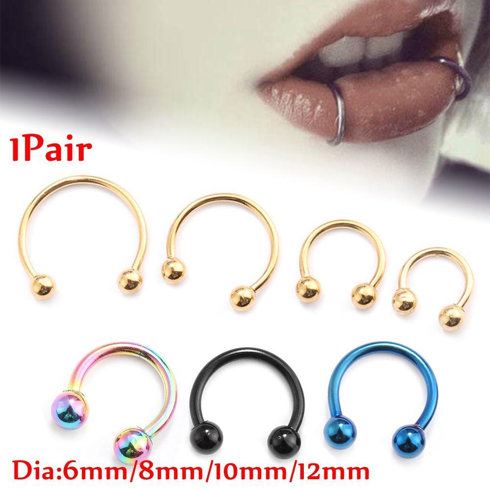 Украшения для тела Gauge Hip Hop Подкова Пирсинг ушей Кольцо для носовой перегородки Кольца для сосков и бровей