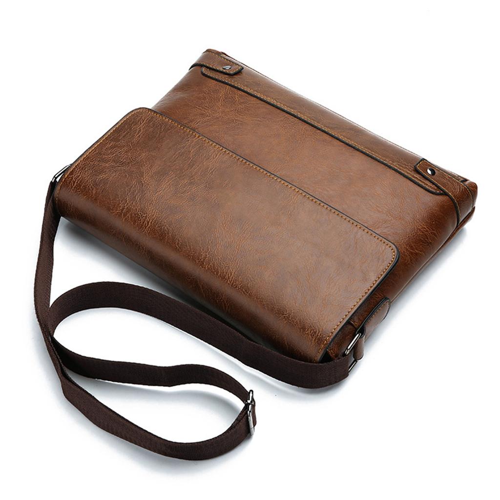 Briefcase for Men PU Tote Commuting Laptop Shoulder Executive Business Work Messenger Crossbody Side Designer Bag