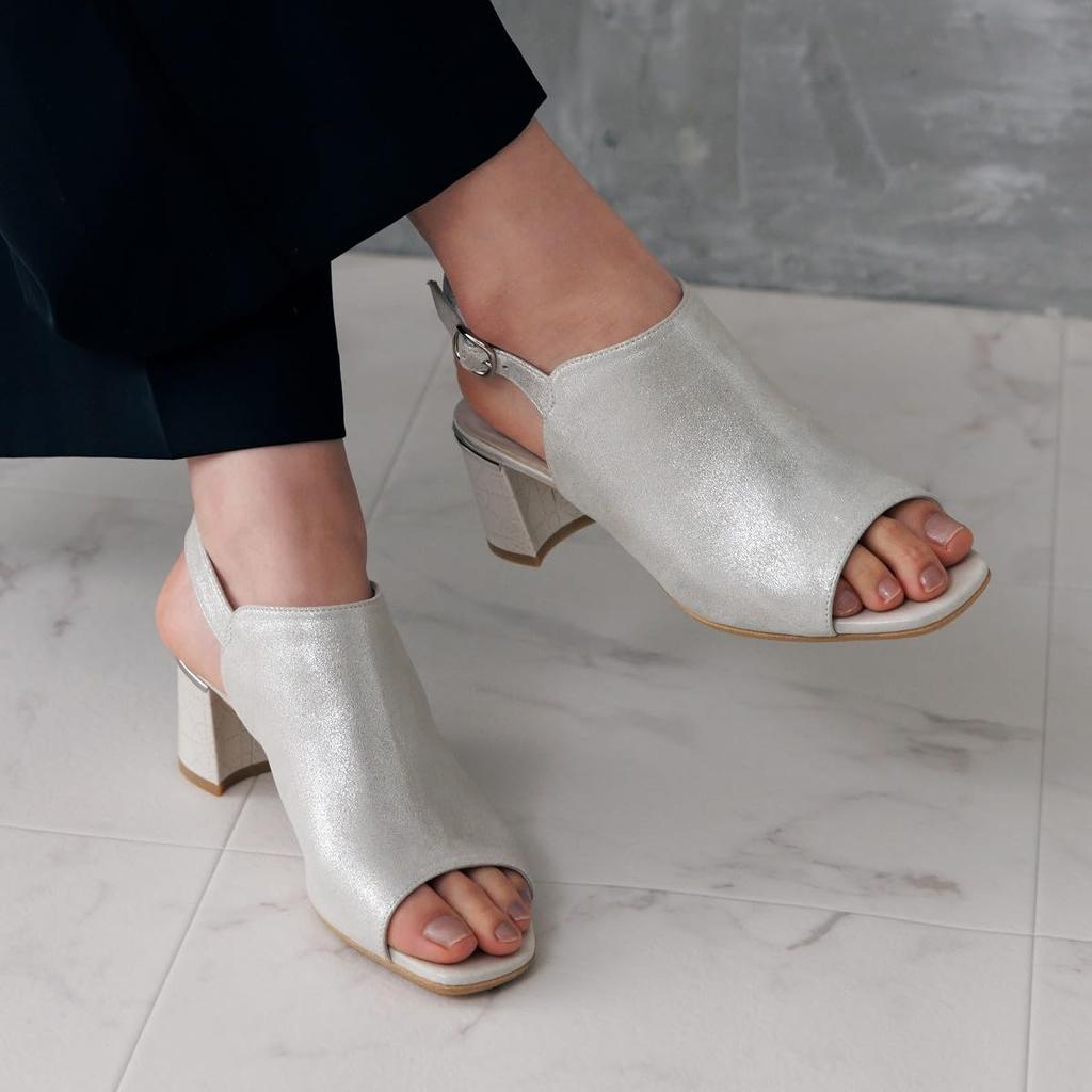 Сандалии Himiko на толстом каблуке, серебристые, 260/643203