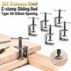Sliding RodType Square Clamp 304 Stainless Steel Fixed Holder Clip C-clamp  Hardware Fasteners