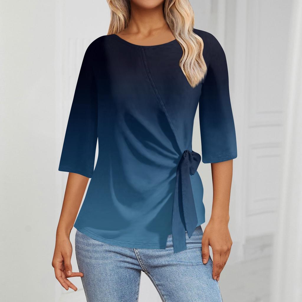 Женские топы с рукавом 3/4. Летние асимметричные футболки. Облегающие повседневные топы. Футболки. Пуловеры. Футболки. Летние топы. Топы с короткими рукавами.