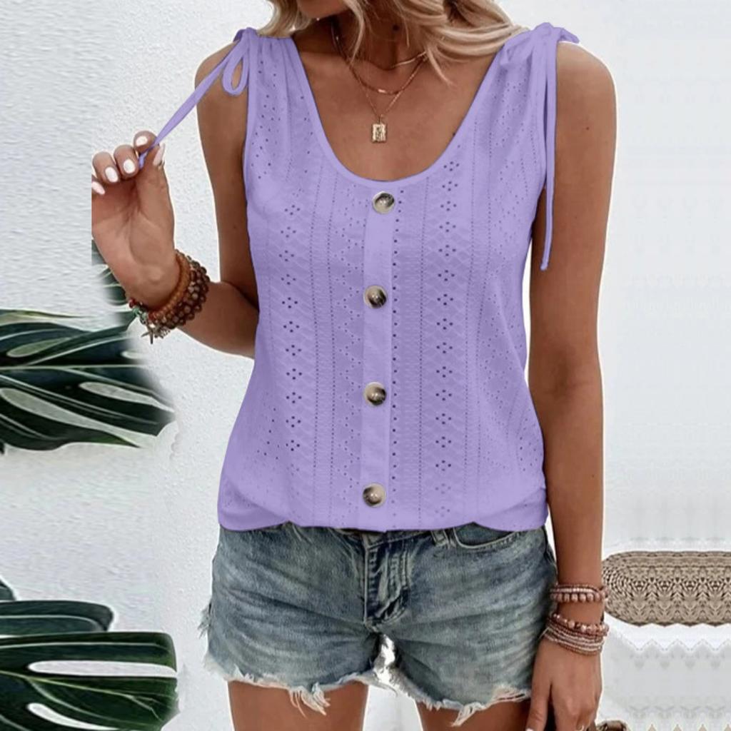 Women's Sexy Casual Solid Color U Neck Vest T-Shirt