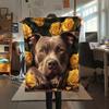 Pitbull and roses,pattern Flannel Blanket, High quality Comfortable for All Seasons, Home Decor, Warmth and Comfort, Perfect for Gifts.