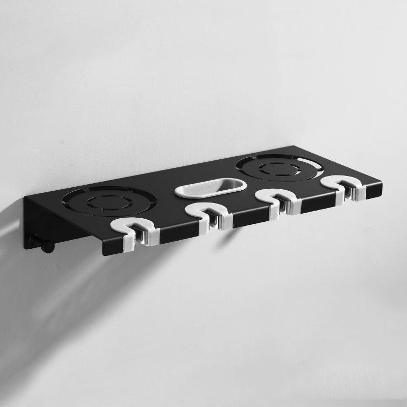 Bathroom Electric Toothbrush Rack Black/Nickel Wall Hanging Toilet Toothbrush Holder With Cup With Hook Bathroom Accessories