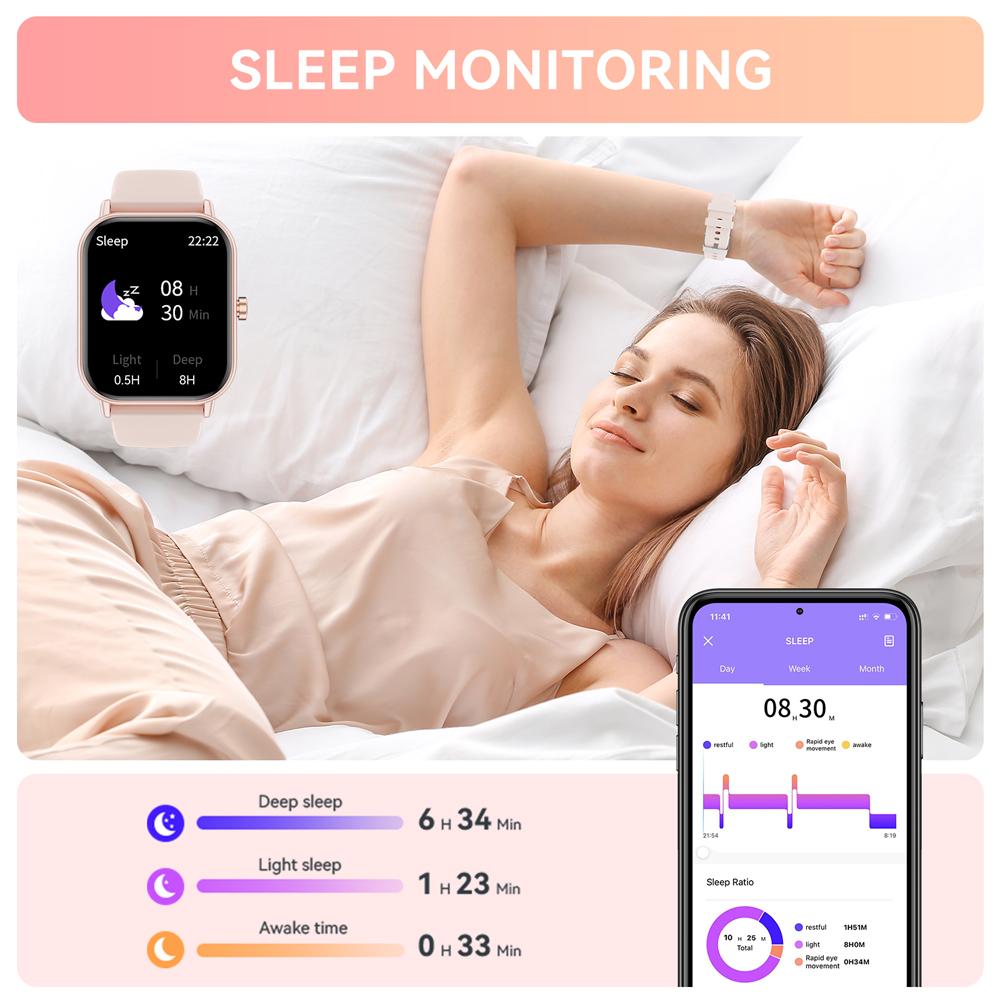 2025 Мужские и женские умные часы 1,85 дюйма со 100 спортивными режимами/напоминанием о сообщениях, водонепроницаемый фитнес-трекер IP67 для устройств Android iPhone